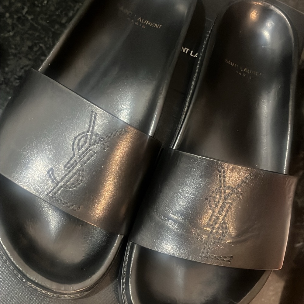 Slightly worn ysl slides